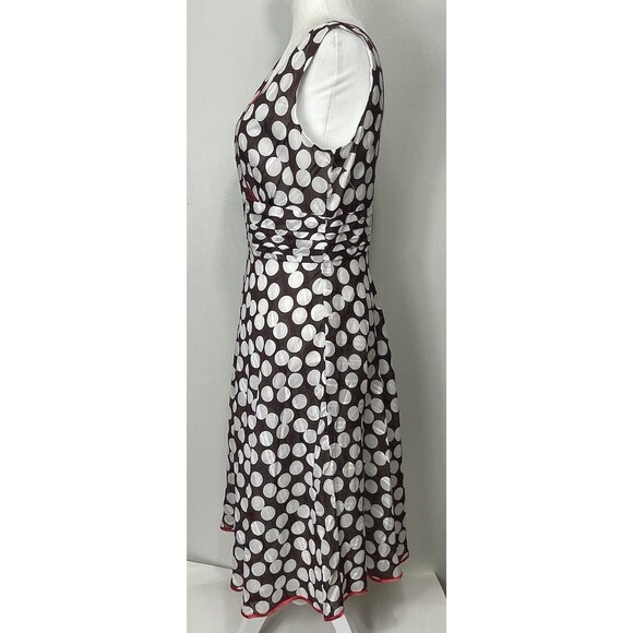 Vtg Robbie Bee Brown Polka Dot Dress 6 Classic Retro Pin Up Marilyn Monroe Julia - Picture 12 of 16